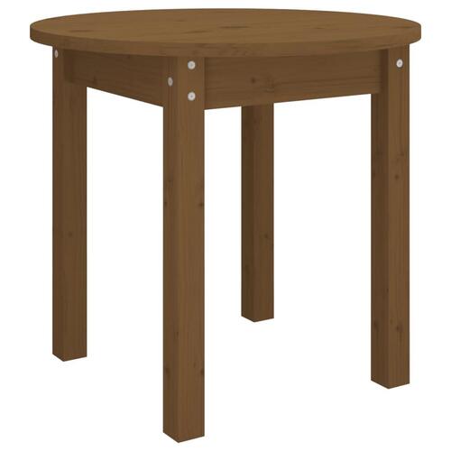 Sofabord Ø 45x40 cm massivt fyrretræ gyldenbrun