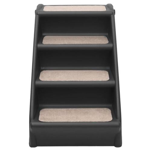 Foldbar hundetrappe 62x40x49,5 cm sort