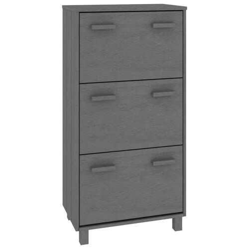 Skoskab HAMAR 59,5x35x117 cm massivt fyrretræ mørkegrå