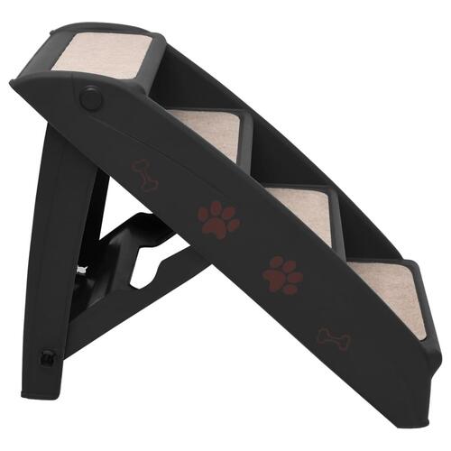 Foldbar hundetrappe 62x40x49,5 cm sort