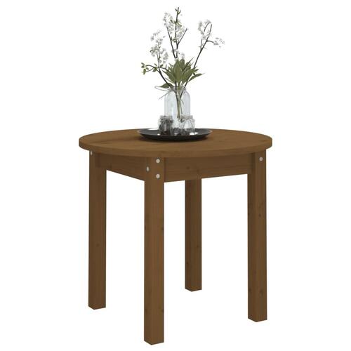 Sofabord Ø 45x40 cm massivt fyrretræ gyldenbrun