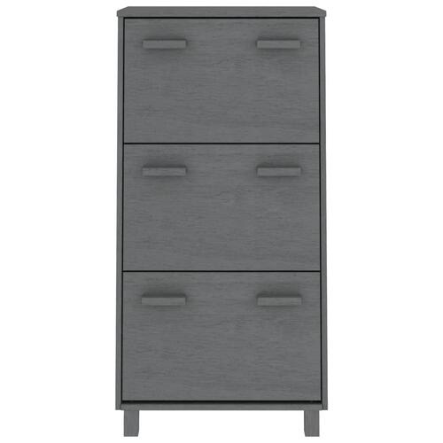 Skoskab HAMAR 59,5x35x117 cm massivt fyrretræ mørkegrå