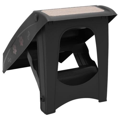 Foldbar hundetrappe 62x40x49,5 cm sort