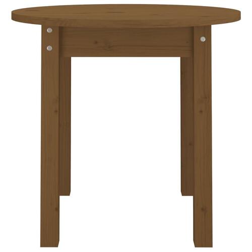 Sofabord Ø 45x40 cm massivt fyrretræ gyldenbrun