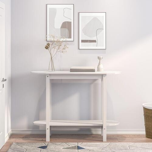 Konsolbord 110x40x80 cm massivt fyrretræ hvid