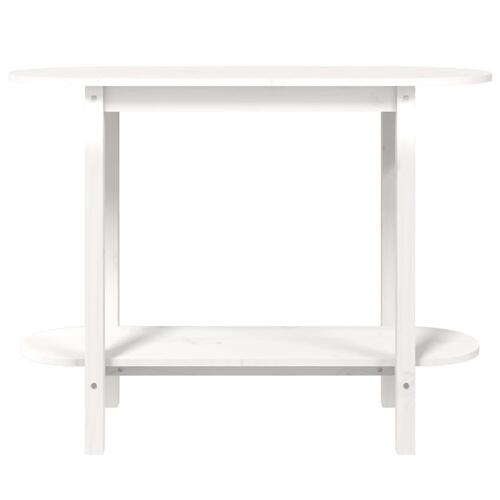 Konsolbord 110x40x80 cm massivt fyrretræ hvid