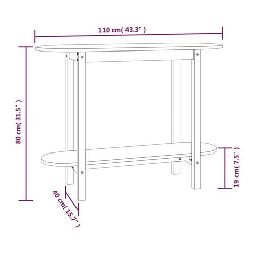 Konsolbord 110x40x80 cm massivt fyrretræ hvid