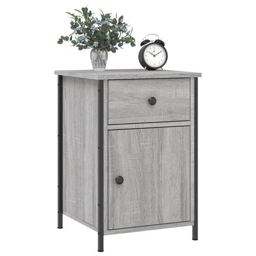 Sengeborde 2 stk. 40x42x62 cm konstrueret træ grå sonoma-eg