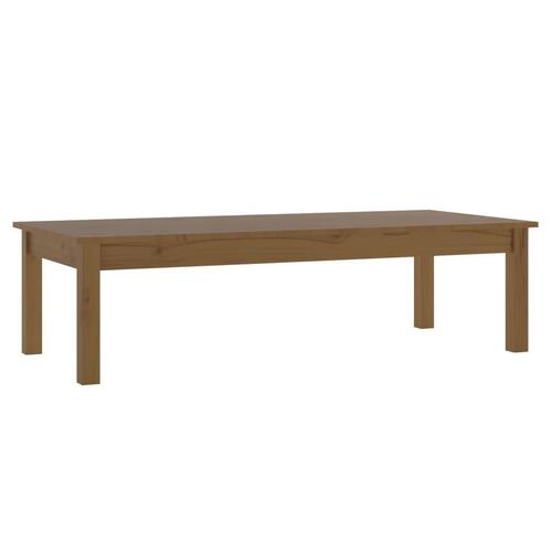 Sofabord 110x50x30 cm massivt fyrretræ gyldenbrun