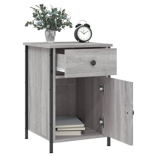 Sengeborde 2 stk. 40x42x62 cm konstrueret træ grå sonoma-eg