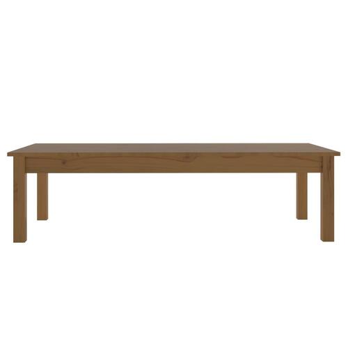 Sofabord 110x50x30 cm massivt fyrretræ gyldenbrun