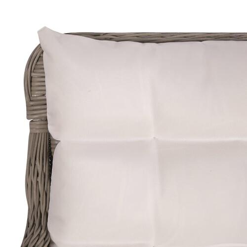 Havestole med hynder 2 stk. polyrattan brun