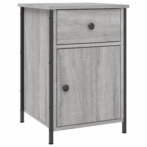 Sengeborde 2 stk. 40x42x62 cm konstrueret træ grå sonoma-eg