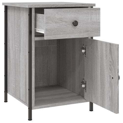 Sengeborde 2 stk. 40x42x62 cm konstrueret træ grå sonoma-eg