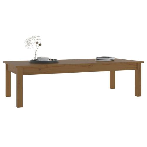Sofabord 110x50x30 cm massivt fyrretræ gyldenbrun