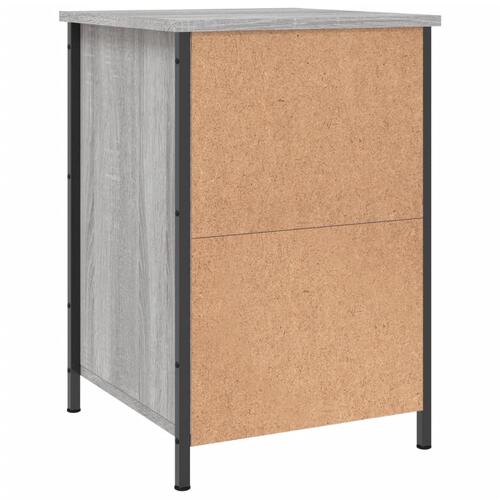 Sengeborde 2 stk. 40x42x62 cm konstrueret træ grå sonoma-eg