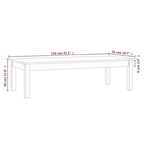 Sofabord 110x50x30 cm massivt fyrretræ gyldenbrun