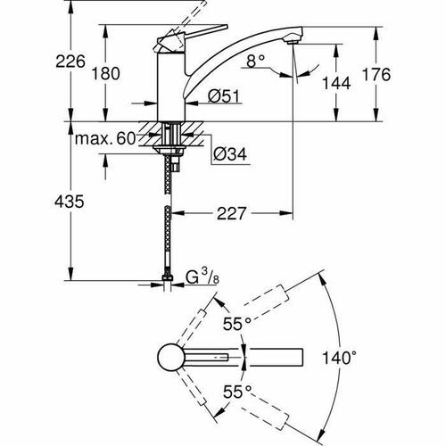 Hane med blandingsbatteri Grohe 30358000