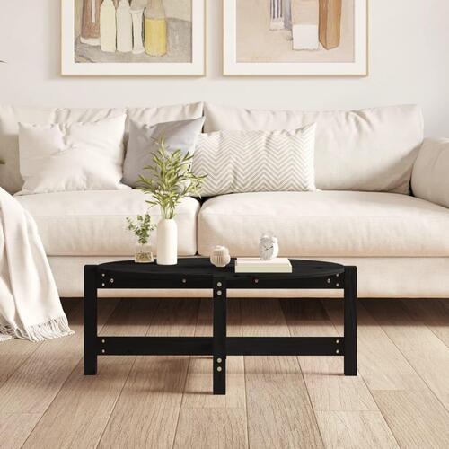 Sofabord 87x48x35 cm massivt fyrretræ sort