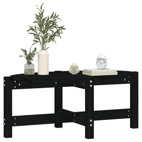 Sofabord 87x48x35 cm massivt fyrretræ sort