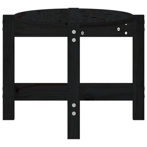 Sofabord 87x48x35 cm massivt fyrretræ sort