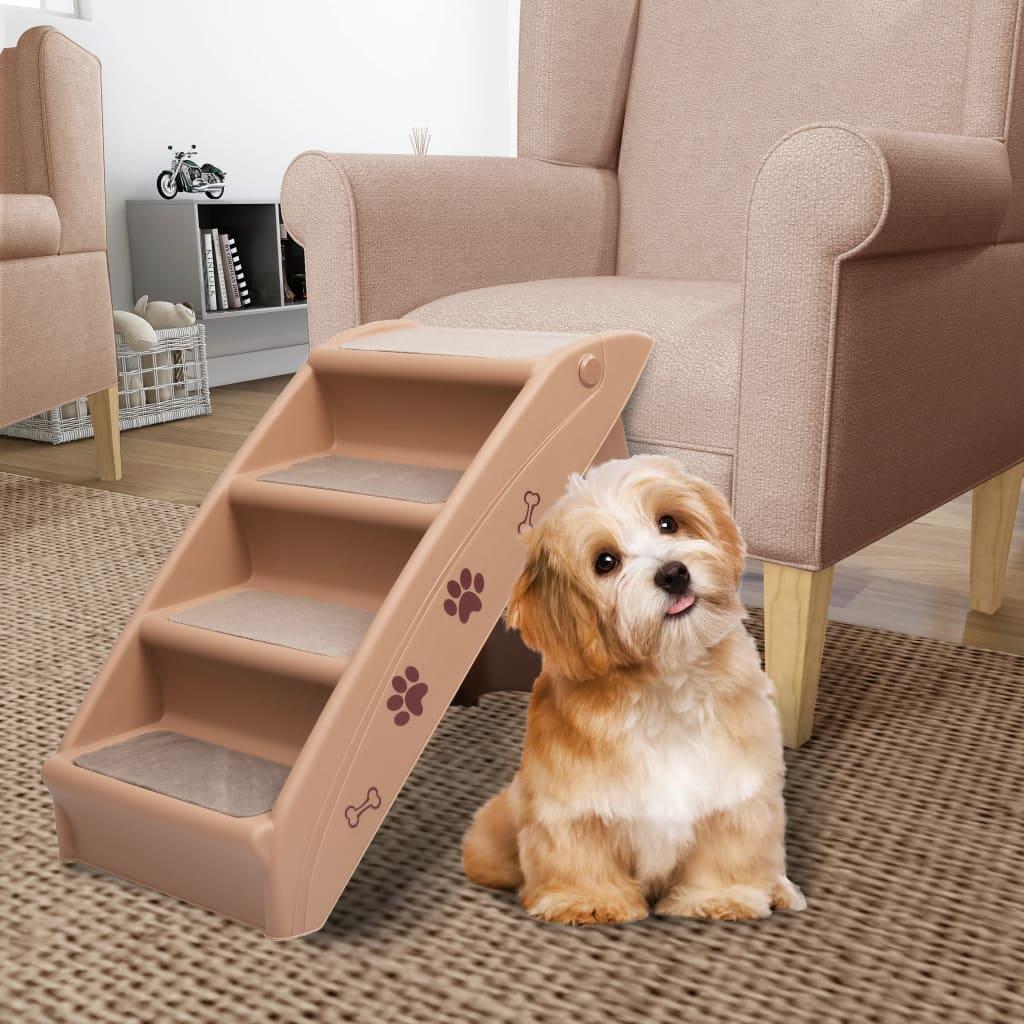 Foldbar hundetrappe 62x40x49,5 cm brun