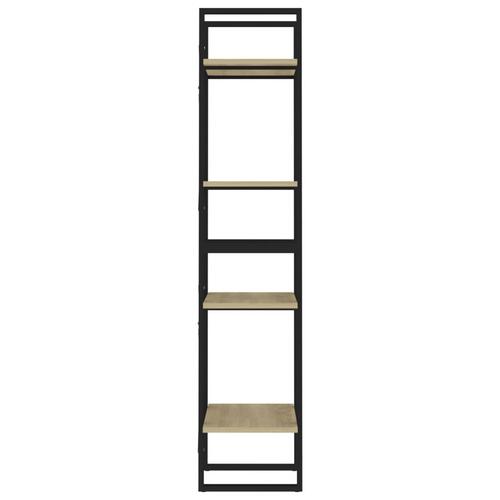 Bogreol med 4 hylder 40x30x140 cm konstrueret træ sonoma-eg