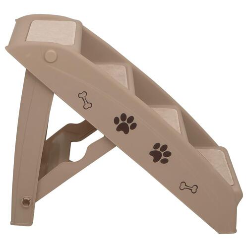 Foldbar hundetrappe 62x40x49,5 cm brun