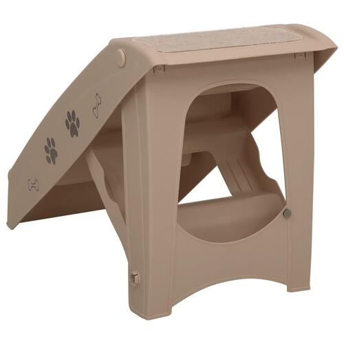 Foldbar hundetrappe 62x40x49,5 cm brun