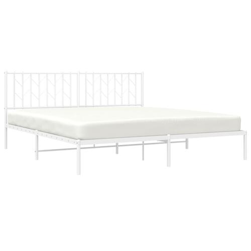 Sengeramme med sengegavl 180x200 cm metal hvid