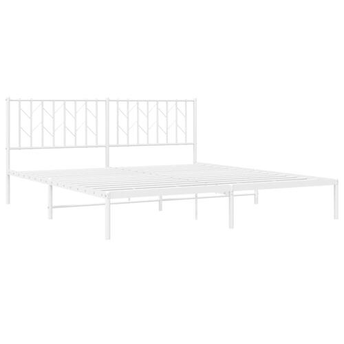 Sengeramme med sengegavl 180x200 cm metal hvid