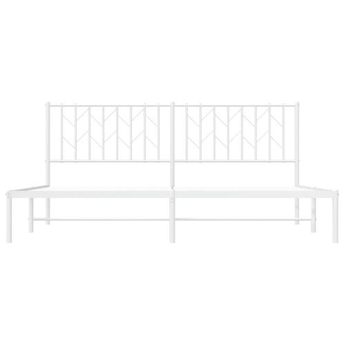 Sengeramme med sengegavl 180x200 cm metal hvid