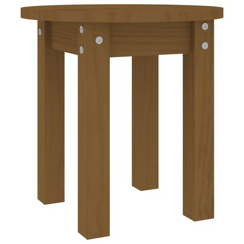 Sofabord Ø 35x35 cm massivt fyrretræ gyldenbrun