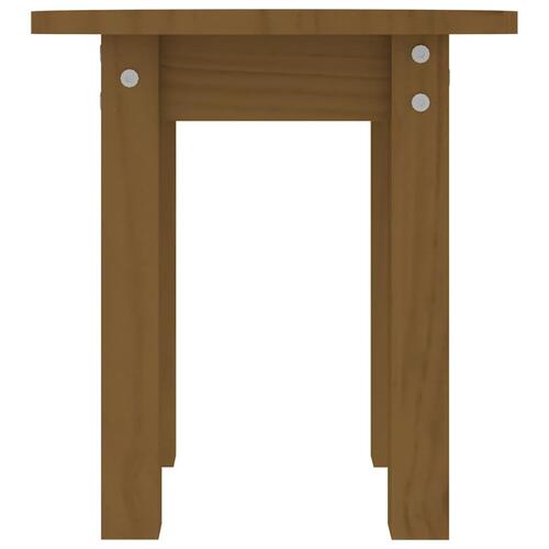 Sofabord Ø 35x35 cm massivt fyrretræ gyldenbrun