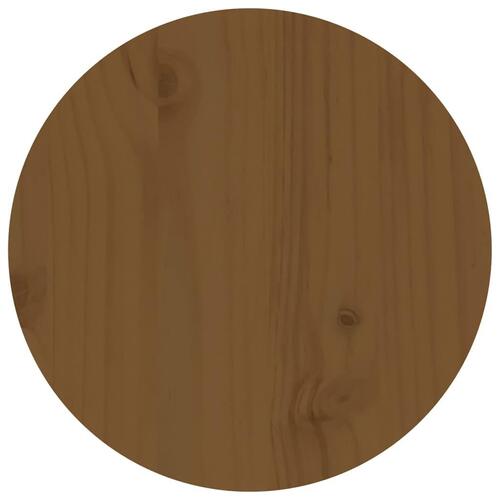 Sofabord Ø 35x35 cm massivt fyrretræ gyldenbrun