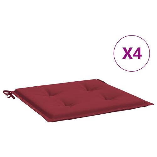 Hynder til havestol 4 stk. 50x50x3 cm oxfordstof vinrød