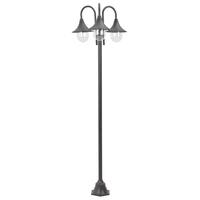 Havestolpelampe E27 220 cm aluminium 3 lanterner bronzefarvet