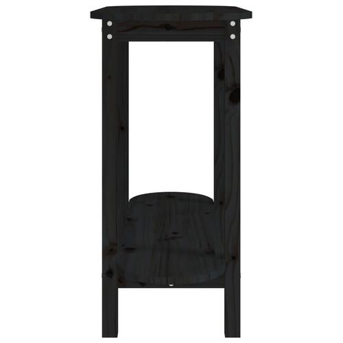 Konsolbord 110x40x80 cm massivt fyrretræ sort