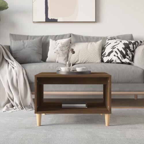 Sofabord 60x50x40 cm konstrueret træ brun egetræsfarve