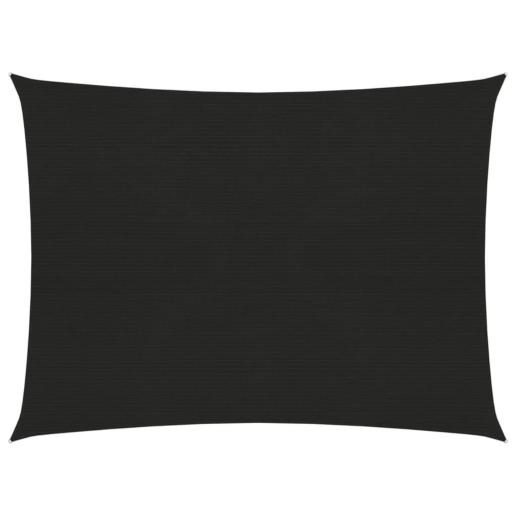 Solsejl 2X2,5 M 160 G/M² Hdpe Sort - 2 x 3.5 m