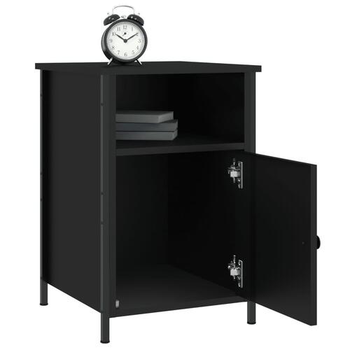 Sengeborde 2 stk. 40x42x60 cm konstrueret træ sort