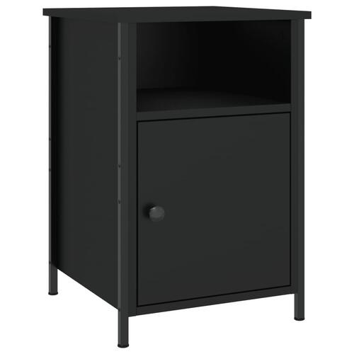 Sengeborde 2 stk. 40x42x60 cm konstrueret træ sort