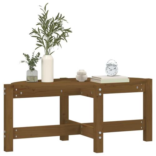 Sofabord 87x48x35 cm massivt fyrretræ gyldenbrun