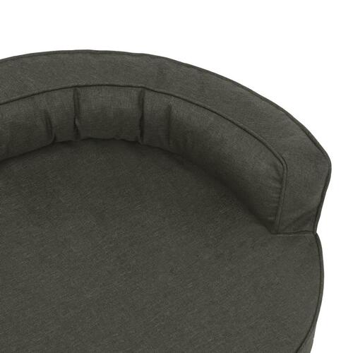 Ergonomisk hundeseng 75x53 cm hør-look mørkegrå