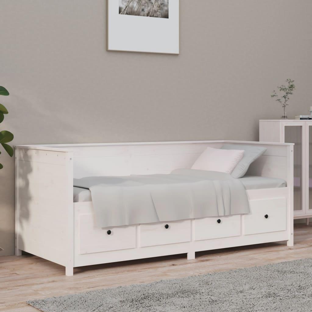 Daybed 90x190 cm massivt fyrretræ hvid