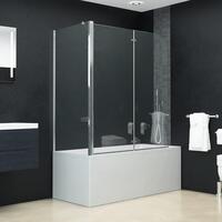 Foldbar brusevæg 120x68x130 cm sikkerhedsglas