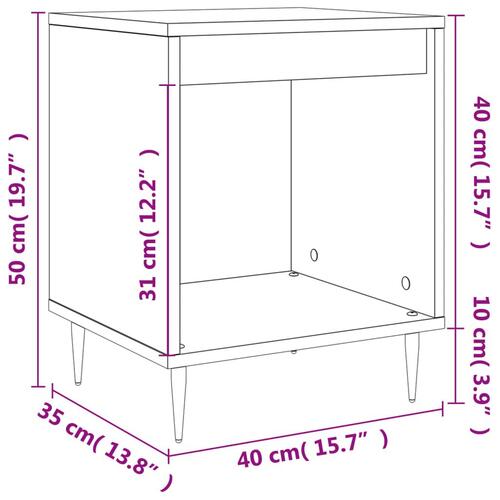 Sengeborde 2 stk. 40x35x50 cm konstrueret træ hvid