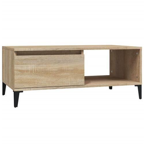 Sofabord 90x50x36,5 cm konstrueret træ sonoma-eg