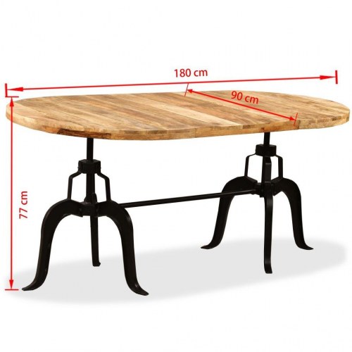 Spisebord i massivt mangotræ og stål 180 cm