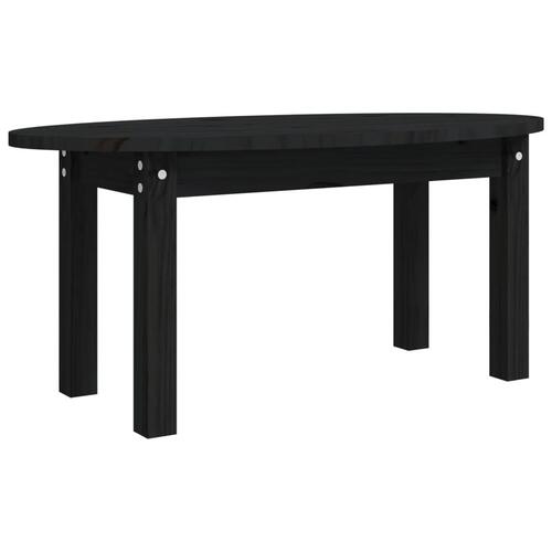 Sofabord 80x40x35 cm massivt fyrretræ sort